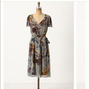 Anthro's Maeve "Bronwen" Faux Wrap Silk Dress
